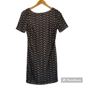 Diane Von Furstenberg DVF Dress Sarita Acron Black Lace Short Sleeve Petite SZ 0